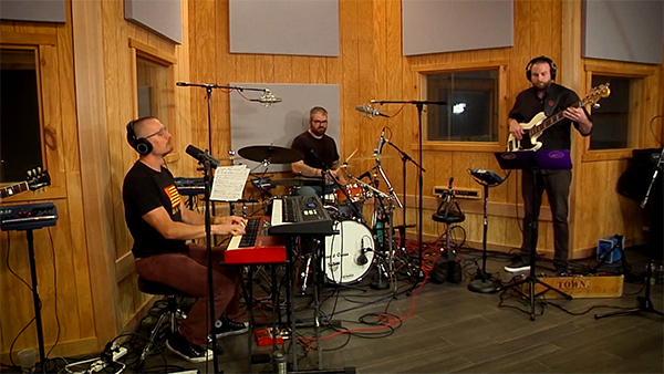 Band recording in studio