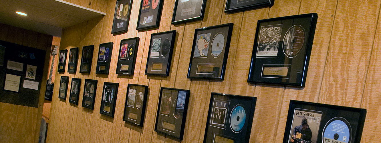 Frames on wall at Spectra Sound